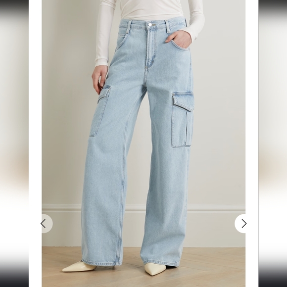 Agolde Minka Light Blue Wide Leg Cargo Jeans Size 27 - Picture 3 of 15